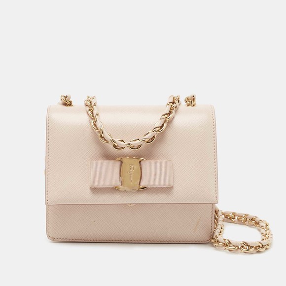 Salvatore Ferragamo Handbags - SALVATORE FERRAGAMO Pink Leather Mini Ginny Crossbody Bag